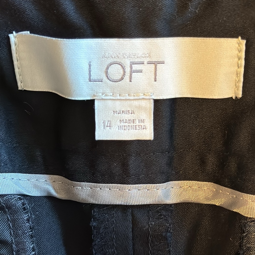 Ann Taylor Loft Women’s Stretch Straight Leg Trousers Black Stretch Twill 14 - Picture 6 of 12